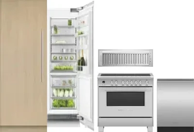 5 Piece Package Includes Refrigerator, Freezer, Range, Hood And Dishwasher